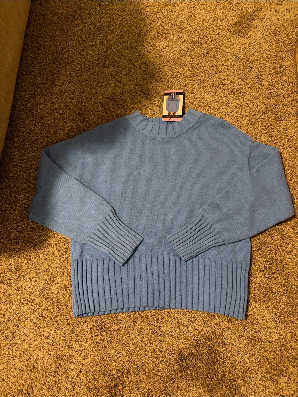 GAP Women's Light Blue Crewneck Sweater